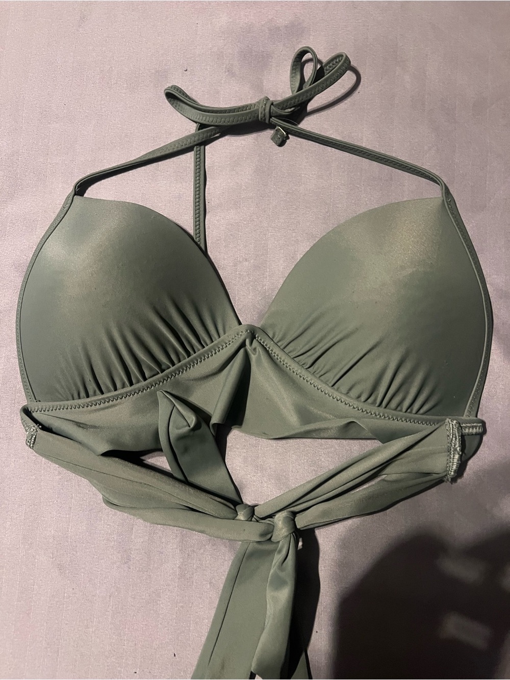 aerie Olive Green Halter Bikini Top